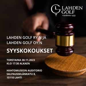 Read more about the article Lahden Golf Ry:n ja Lahden Golf Oy:n syyskokoukset